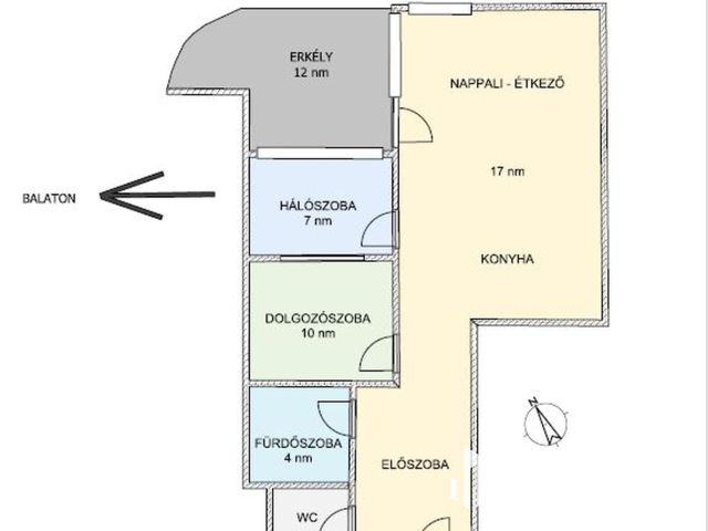 Nyugalom, béke, zöld park a Balaton partján.
